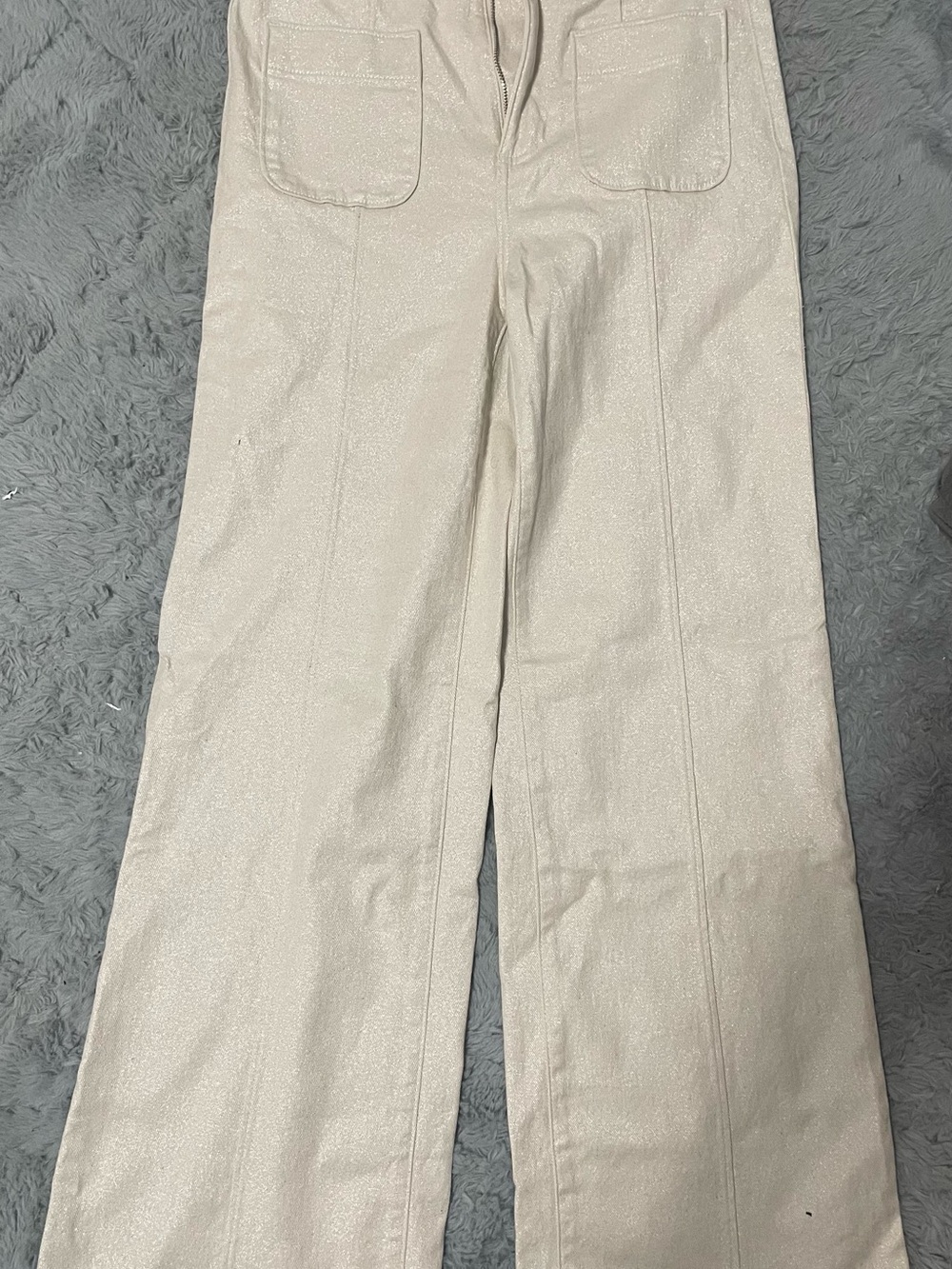 LC Lauren Conrad Off-White Twill High-Rise Pants